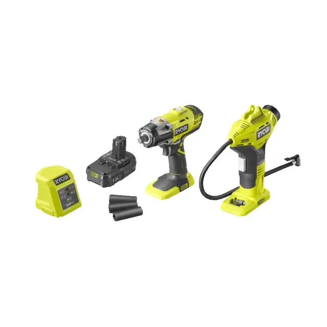 RYOBI ONE+ 18V kit boulonneuse 400Nm compresseur 1,5Ah
