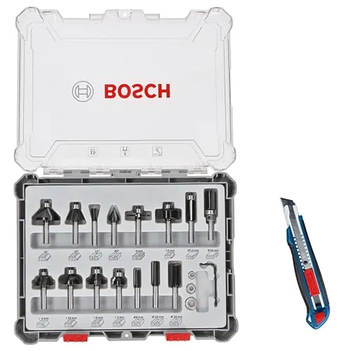 Bosch 0615997653 coffret fraises défonceuse 15 pièces carbure